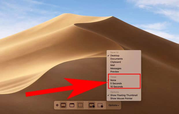 Set Timer to Record macOS Mojave Screen